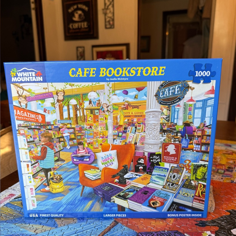 White Mountain Cafe Bookstore Puzzle - Vibrant Colors